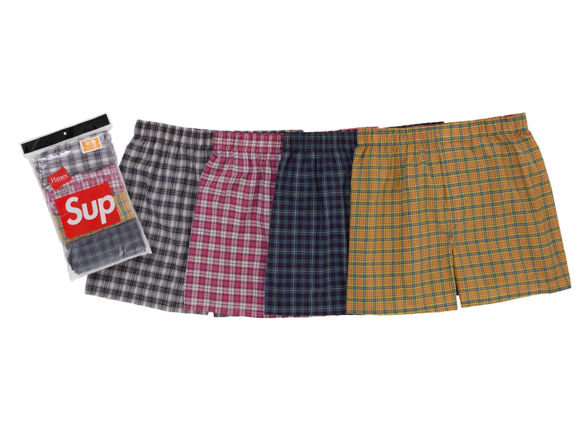 Supreme Hanes Plaid Boxers (4 Pack) Multicolor