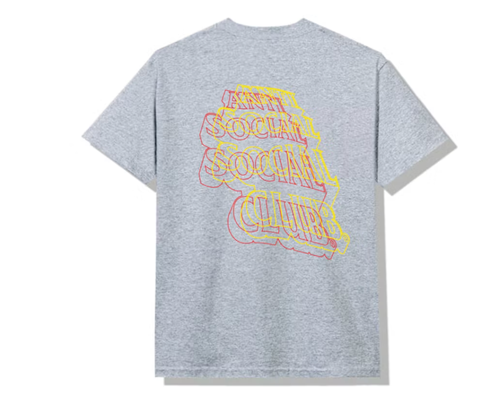 Anti Social Social Club Neon Lights And A Lot Of Rain T-shirt Heather Grey