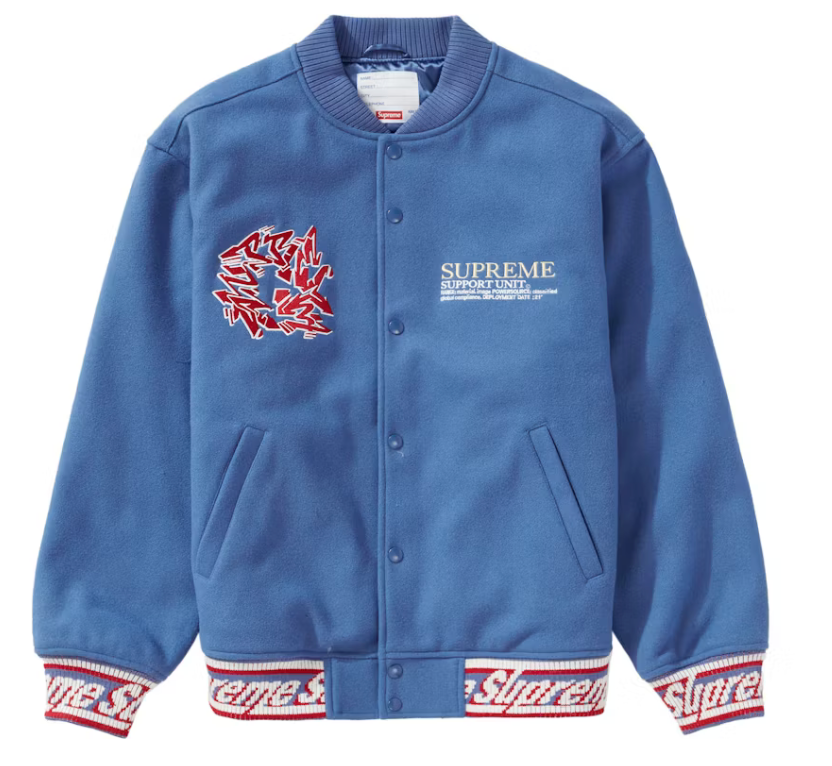 Supreme Support Unit Varsity Jacket 'Light Blue'