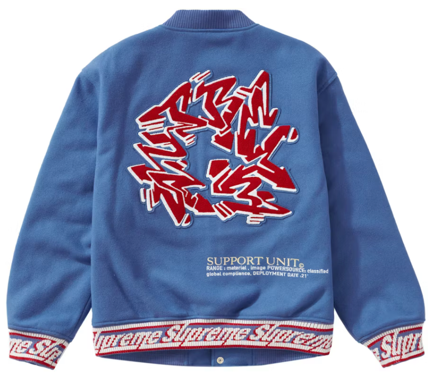 Supreme Support Unit Varsity Jacket 'Light Blue'