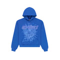 Sp5der Rhinestone Punk V2 Hoodie "Blue"