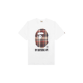 BAPE A Bathing Ape Check by Bathing Tee (White/Beige) - Hype World