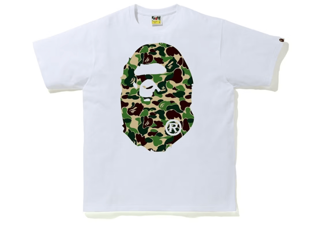 BAPE ABC Camo Big Ape Head Tee "White/Green" - Hype World