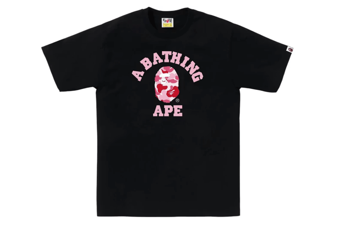 BAPE ABC Camo College Tee "Black/Pink" - Hype World