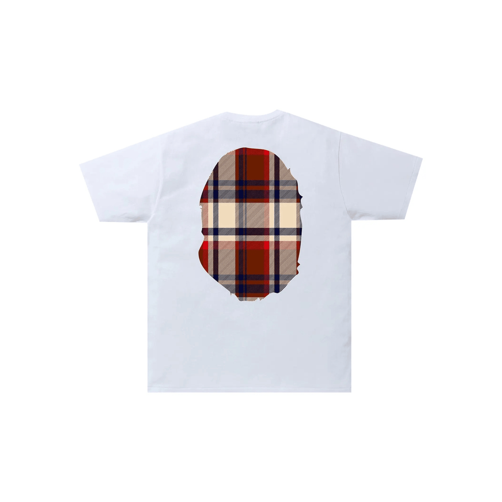 BAPE Check Big Ape Head Tee (White/Red) - Hype World