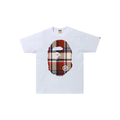 BAPE Check Big Ape Head Tee (White/Red) - Hype World
