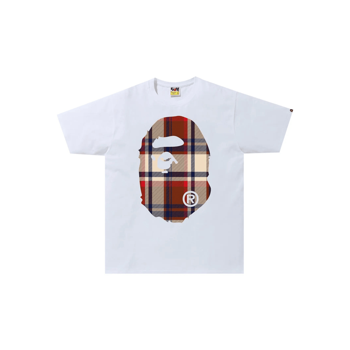 BAPE Check Big Ape Head Tee (White/Red) - Hype World