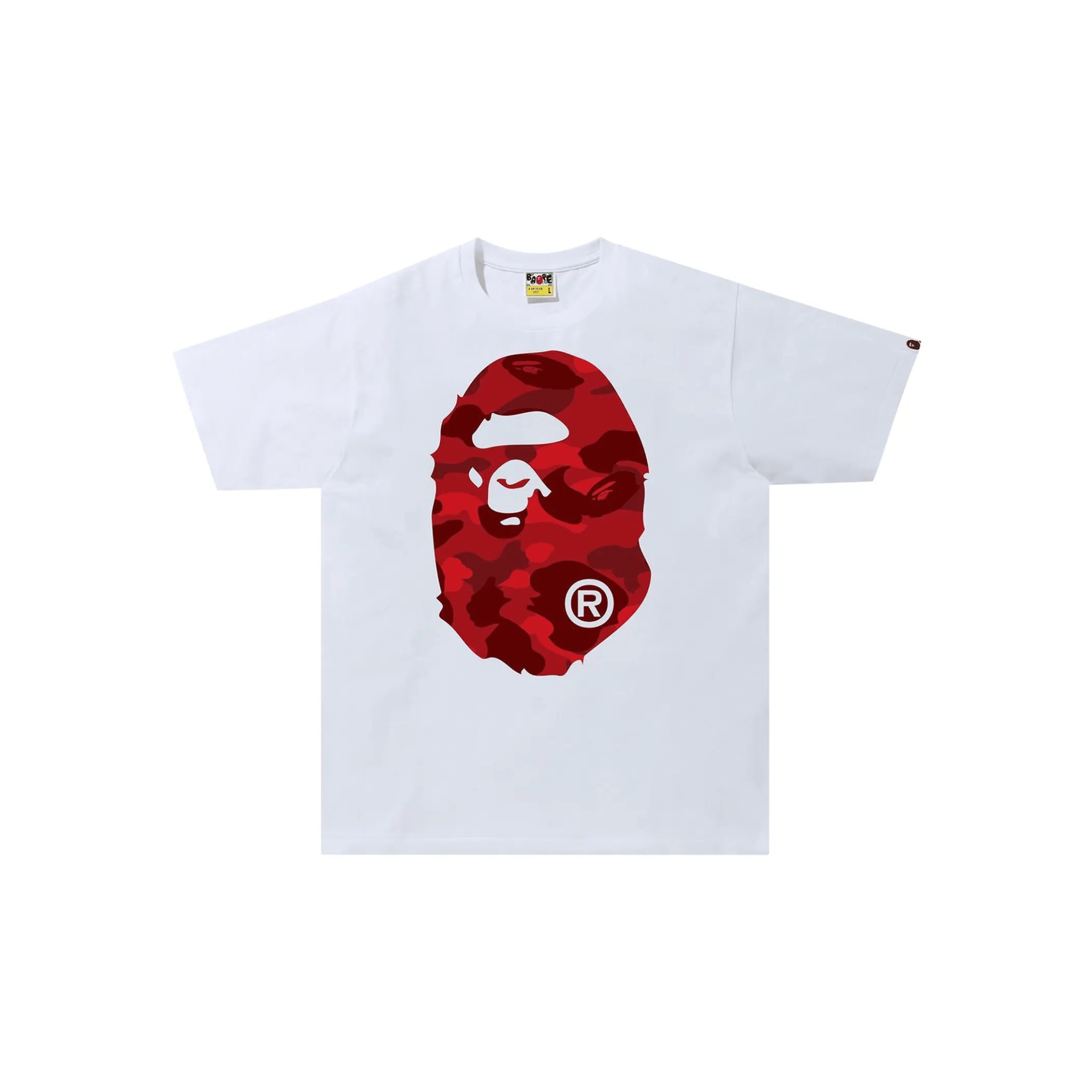 Bape Color Camo Big Ape Head Tee (Black/Red) - Hype World