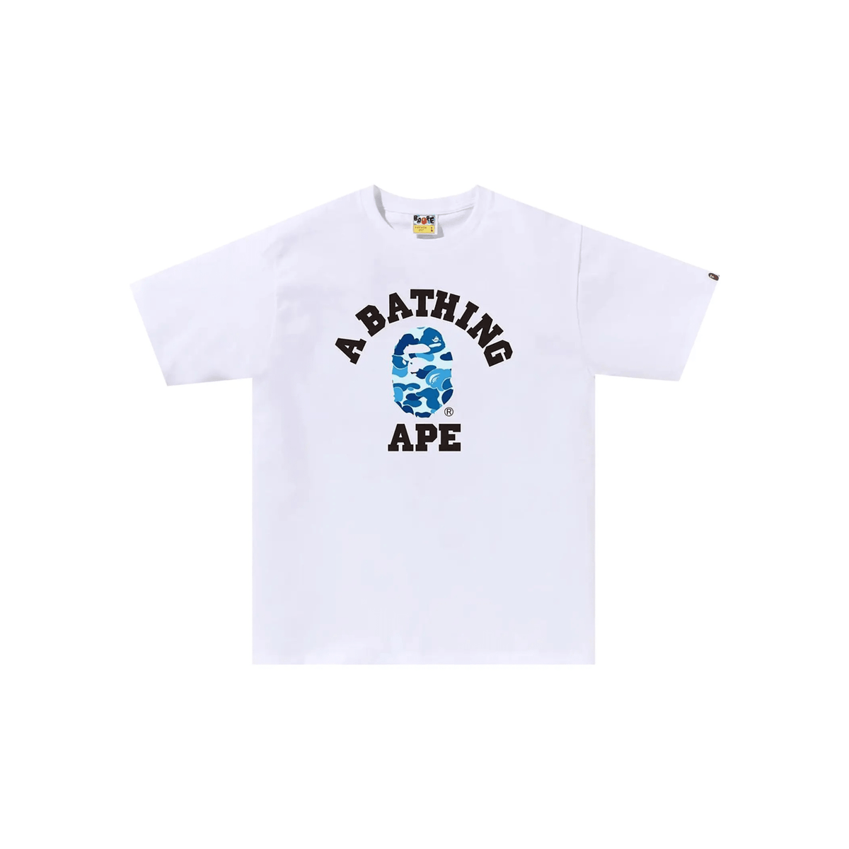 BAPE Flame College Tee (White/Blue) - Hype World