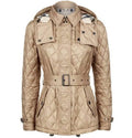 Burberry Women's Short Finsbridge Quilted Coat "Pale Fawn" - Hype World
