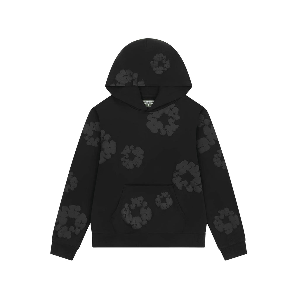 Denim Tears Cotton Wreath Hoodie "Black Monochrome" - Hype World