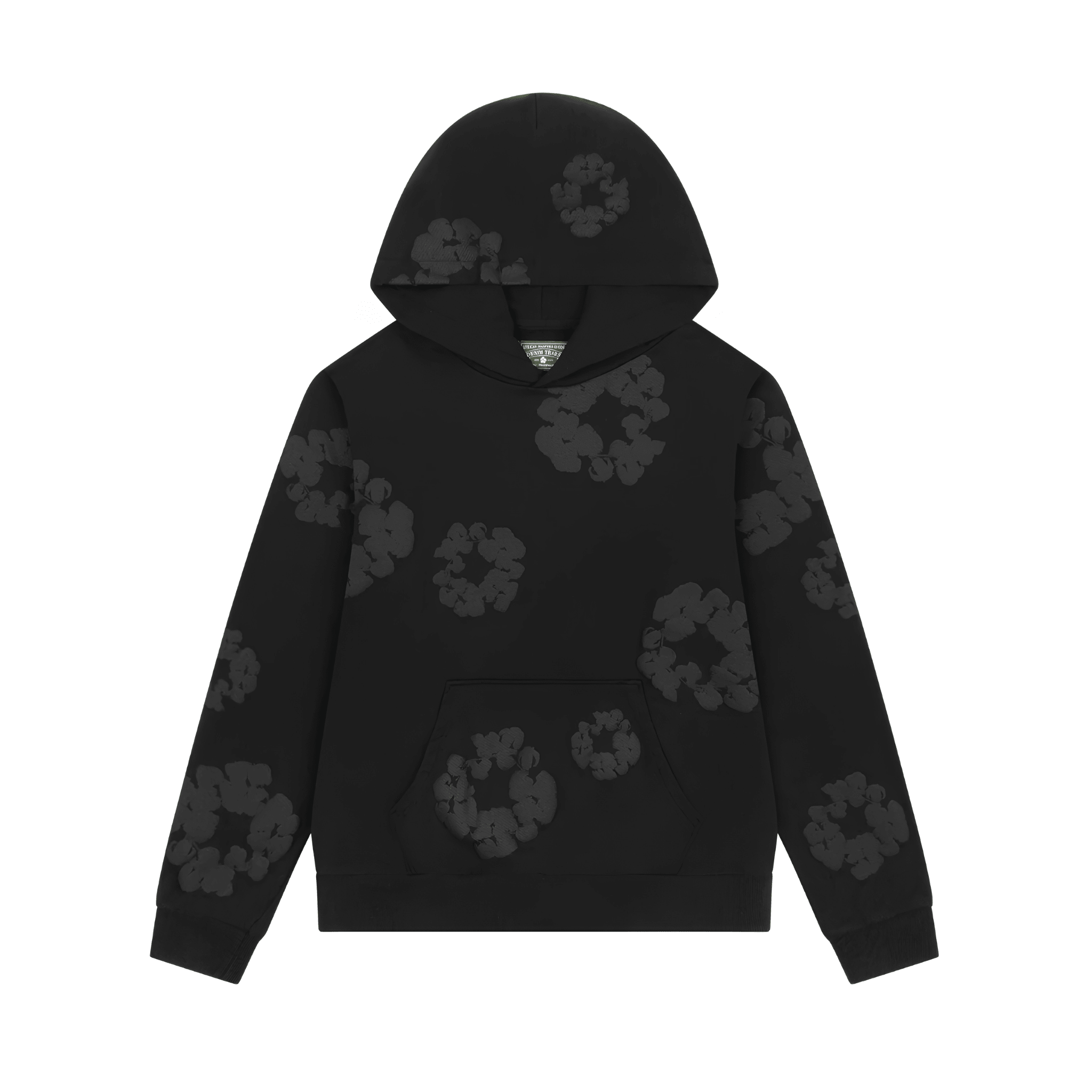 Denim Tears Cotton Wreath Hoodie "Black Monochrome" - Hype World