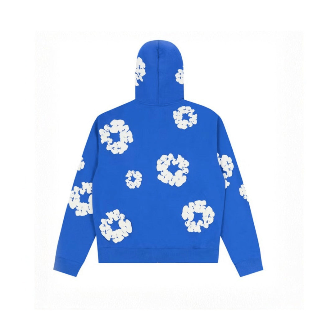 Denim Tears Cotton Wreath Hoodie "Blue" Zip Up - Hype World
