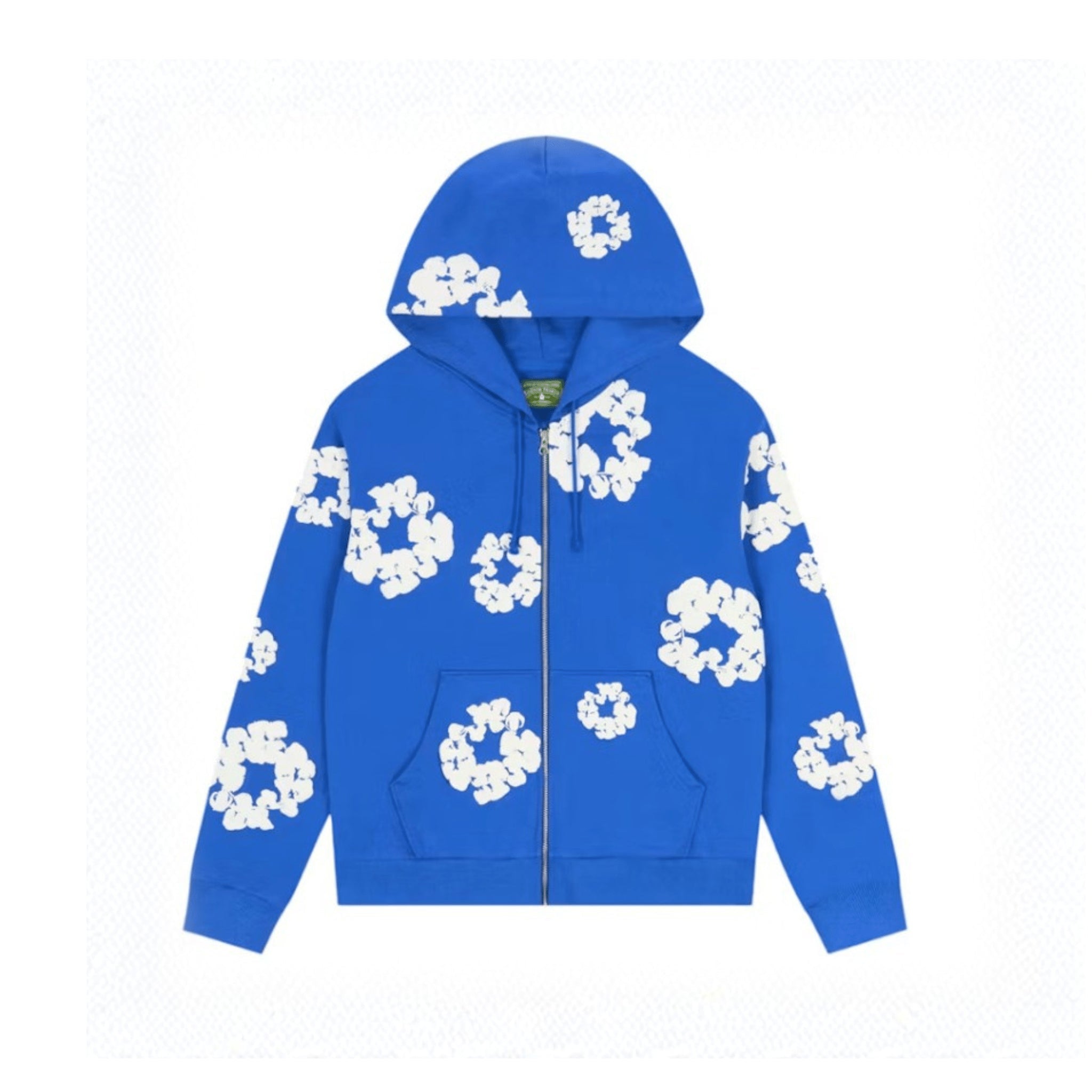 Denim Tears Cotton Wreath Hoodie "Blue" Zip Up - Hype World