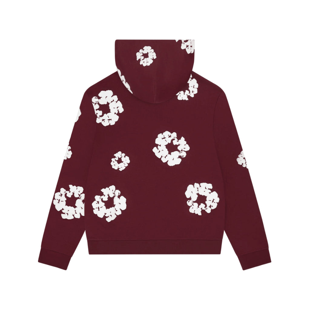 Denim Tears Cotton Wreath Hoodie Burgundy - Hype World