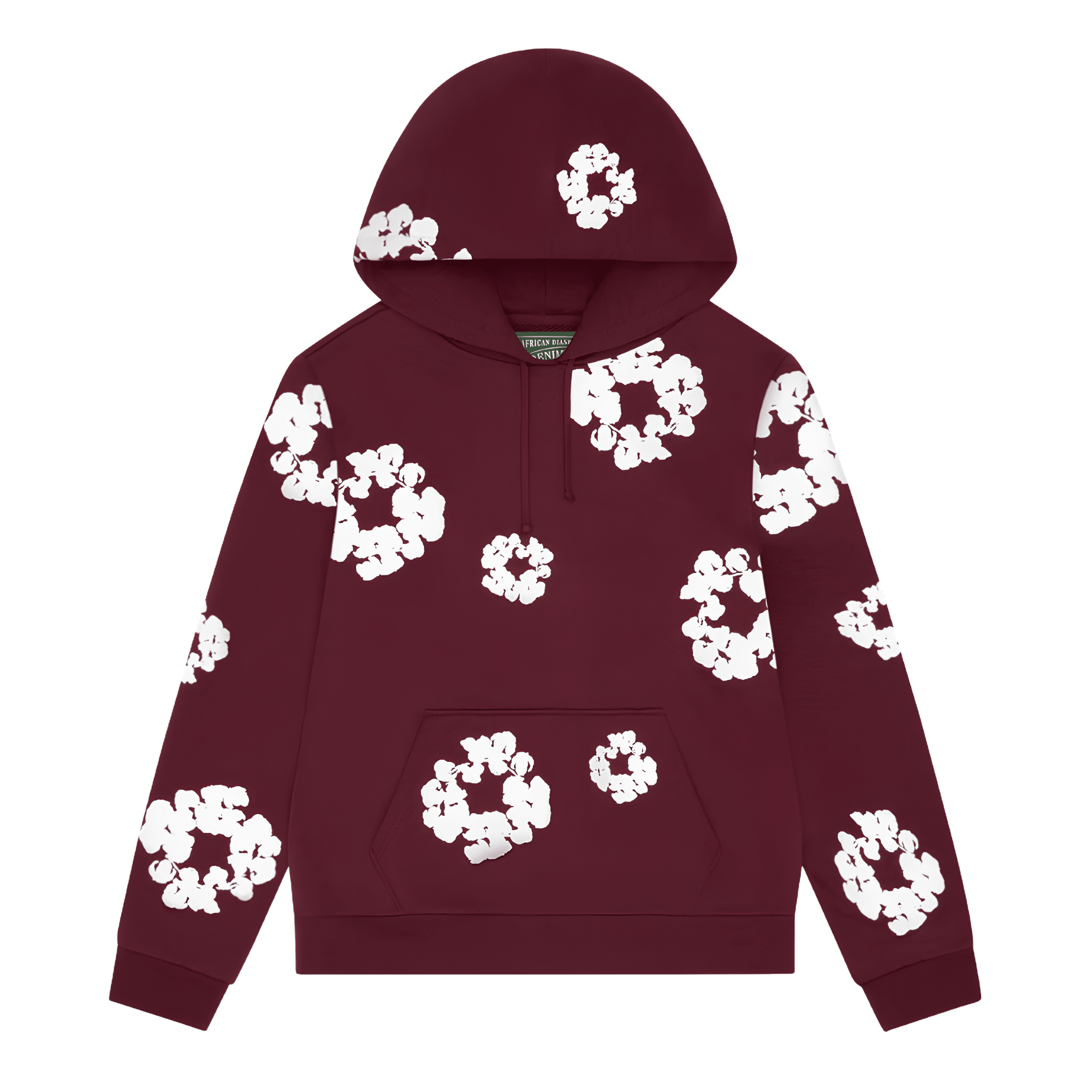 Denim Tears Cotton Wreath Hoodie Burgundy - Hype World