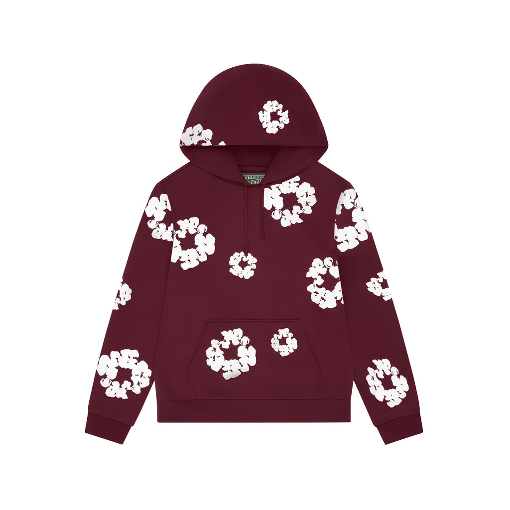 Denim Tears Cotton Wreath Hoodie Burgundy - Hype World