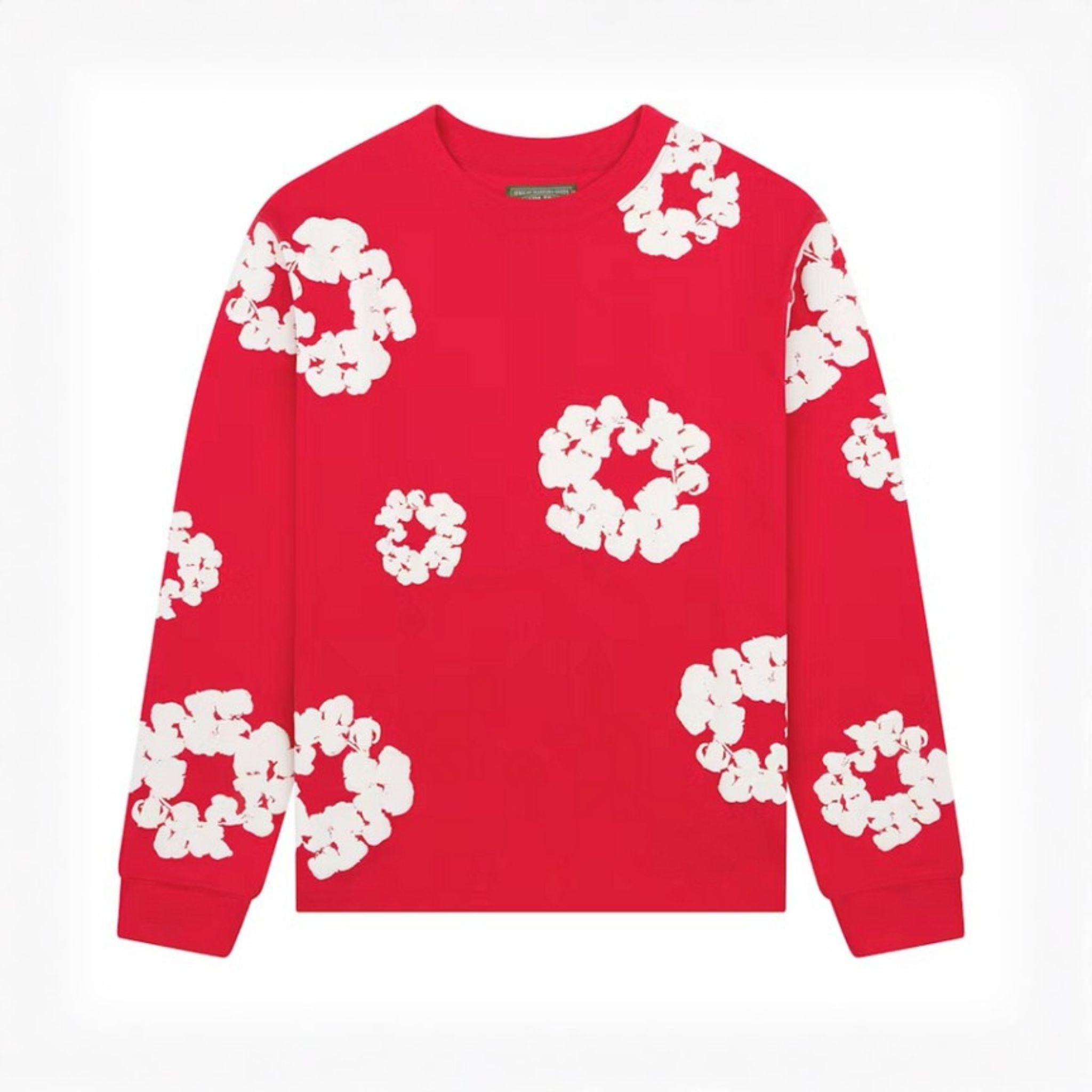 Denim Tears Long Sleeve Cotton Wreath T-shirt (Red) - Hype World