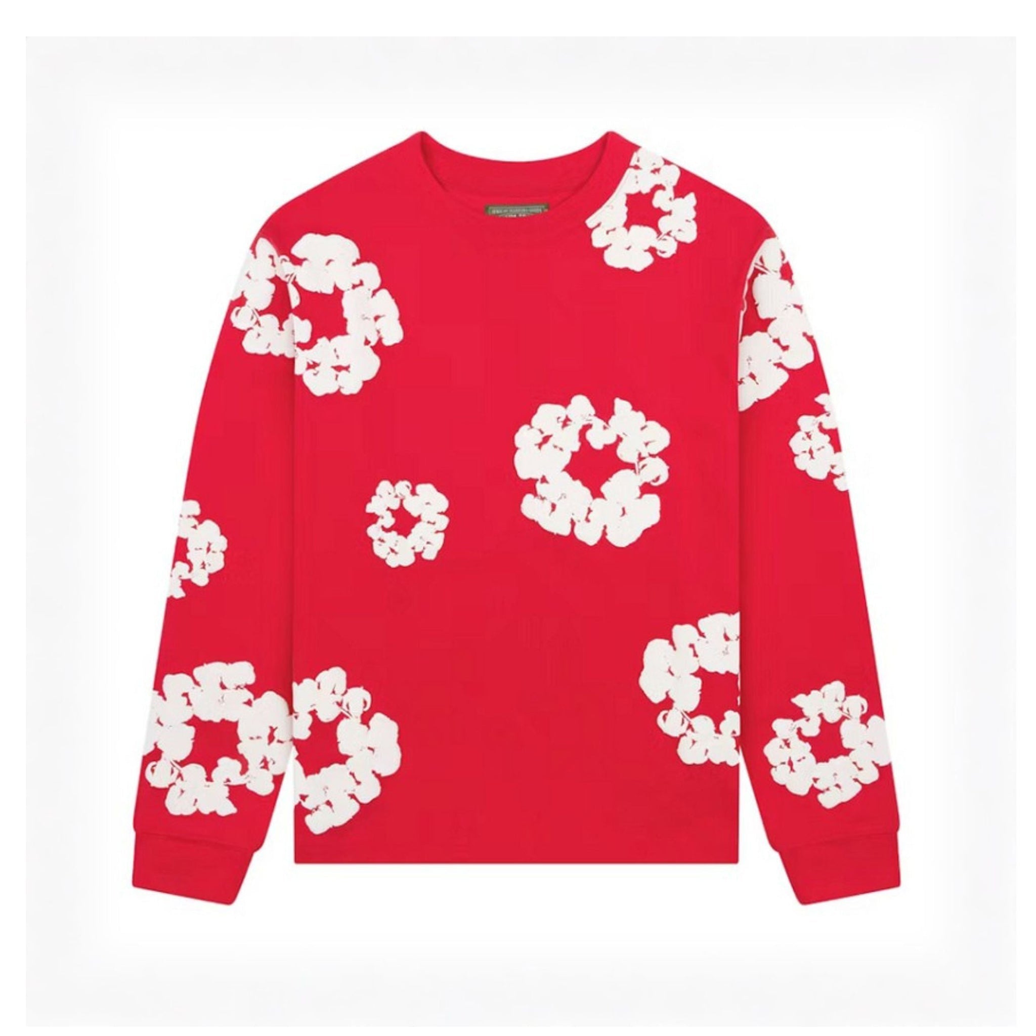 Denim Tears Long Sleeve Cotton Wreath T-shirt (Red) - Hype World