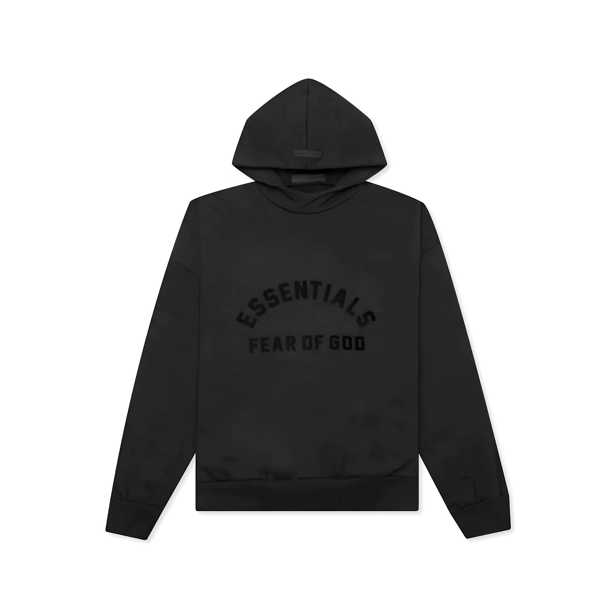 Essentials Black Bonded Hoodie (Jet Black) - Hype World
