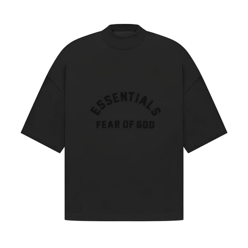 Essentials Black Bonded T-Shirt (Jet Black) - Hype World