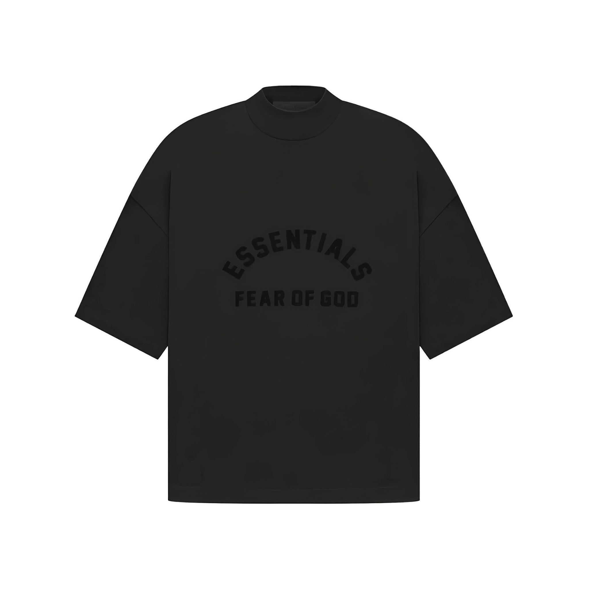 Essentials Black Bonded T-Shirt (Jet Black) - Hype World