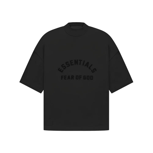 Essentials Black Bonded T-Shirt (Jet Black) - Hype World