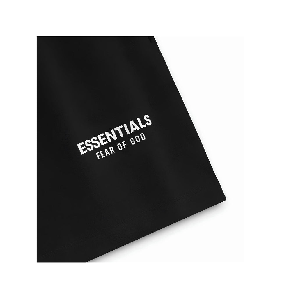 Fear of God Essentials Sweatshort Jet Black (White lettering) - Hype World