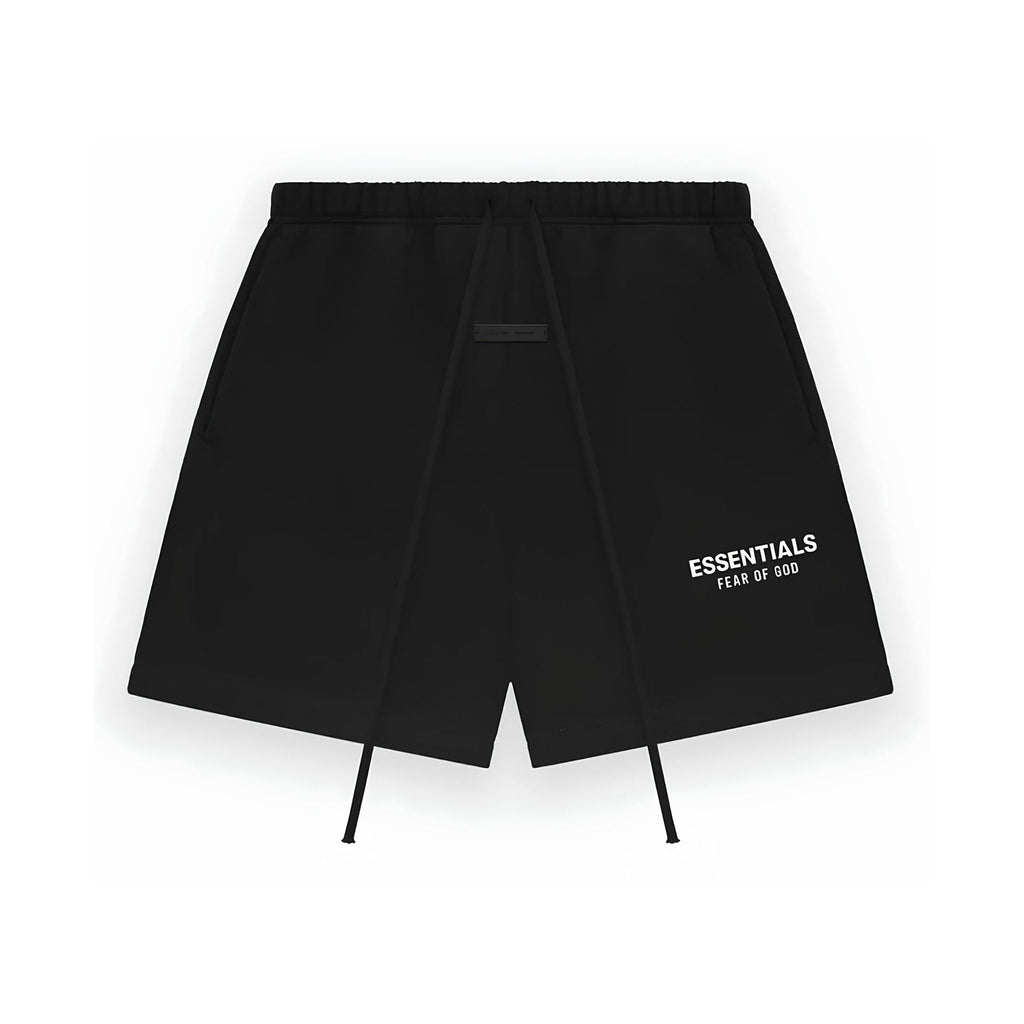 Fear of God Essentials Sweatshort Jet Black (White lettering) - Hype World