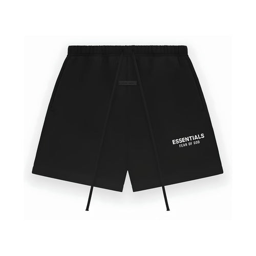 Fear of God Essentials Sweatshort Jet Black (White lettering) - Hype World
