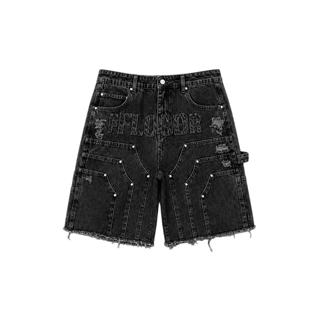 Floor914 BLACK WASH WORKMAN JORTS - Hype World