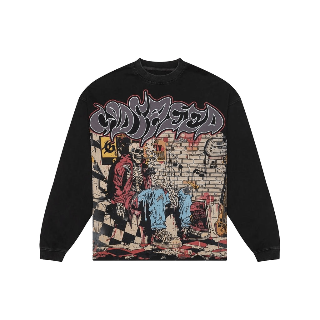GodSpeed Stoner (Black Wash) Long Sleeve T-shirt - Hype World