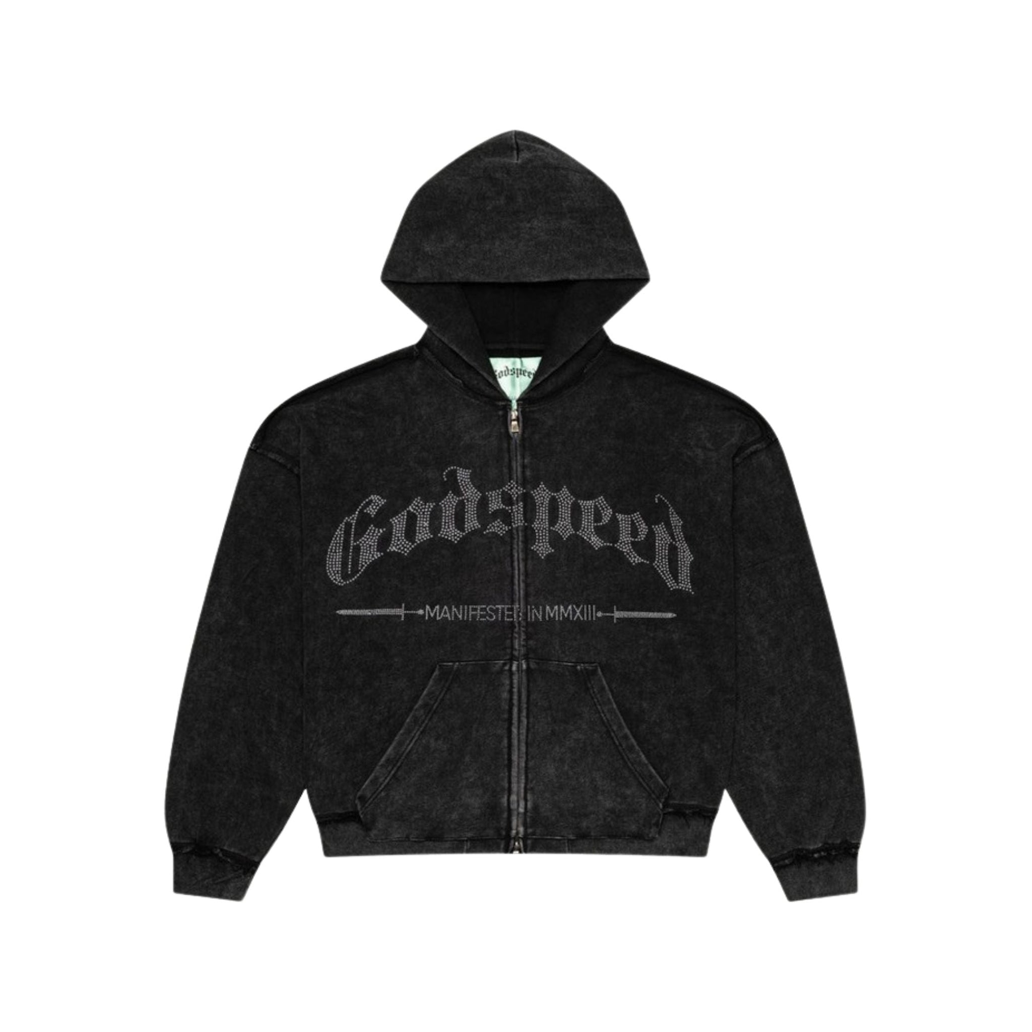 GodSpeed Studded OG Logo Hoodie (Black Wash) - Hype World