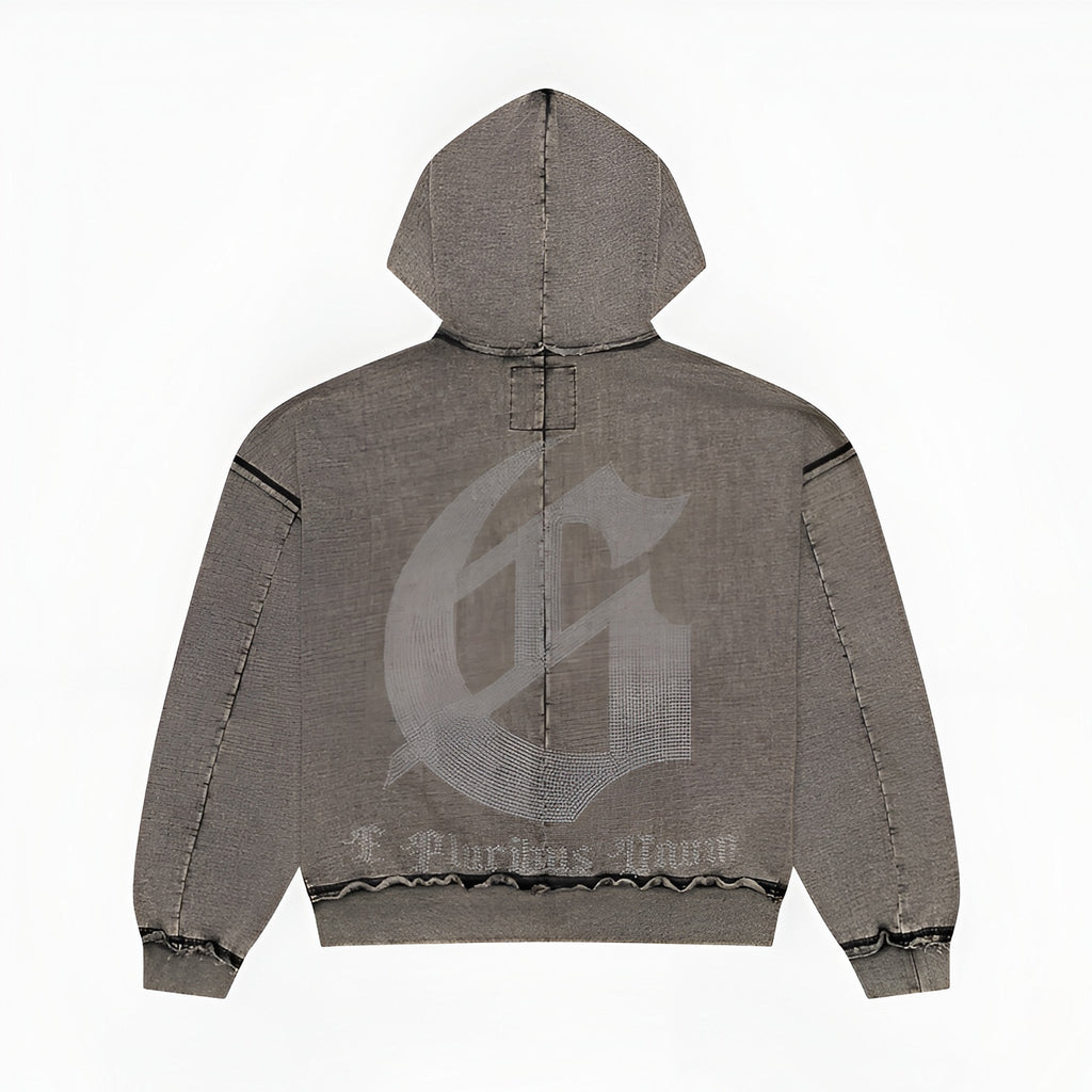 GodSpeed Studded OG Logo Hoodie (Grey Wash) - Hype World