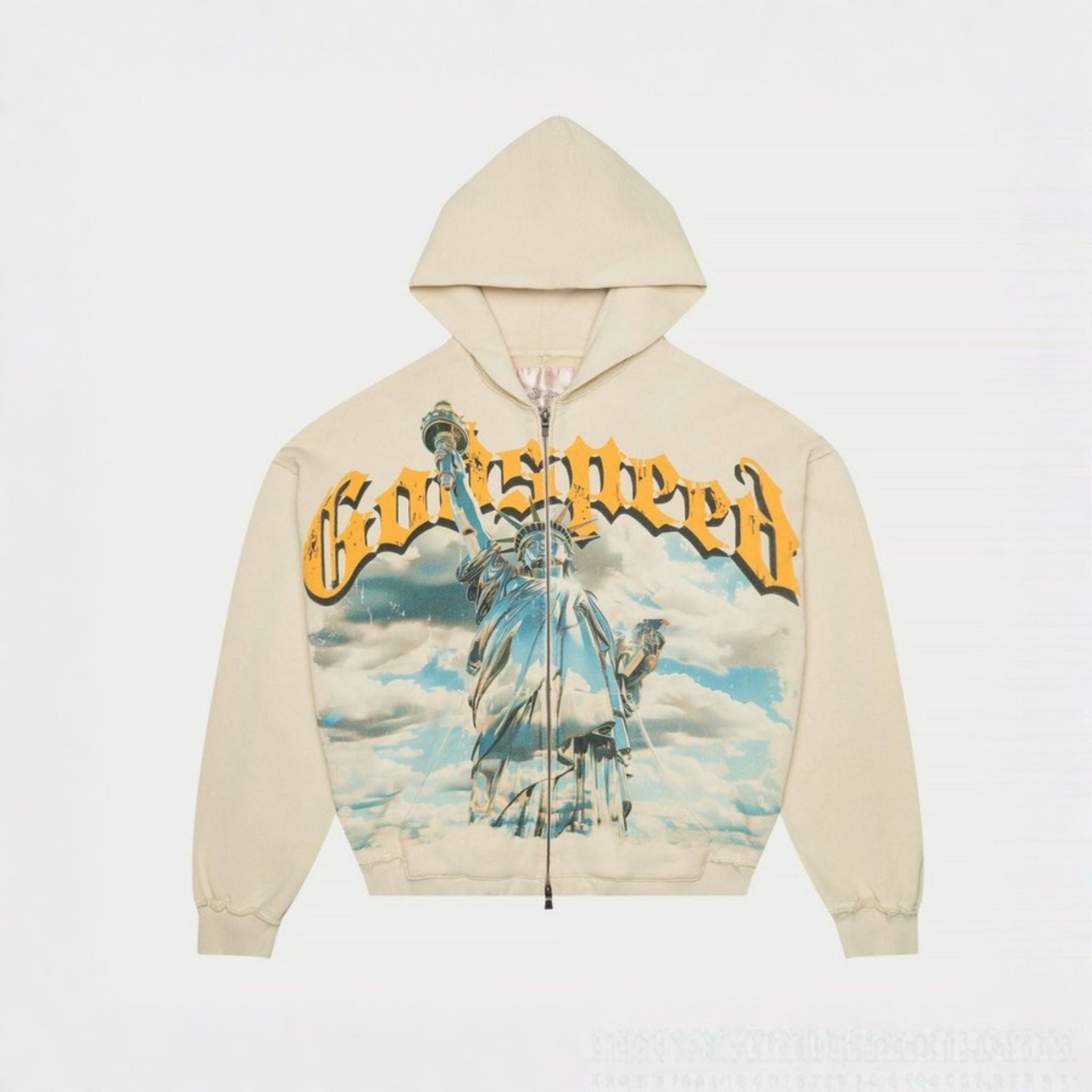 GodSpeed "Sunken Liberty" Zip Hoodie V2 (Bone) - Hype World