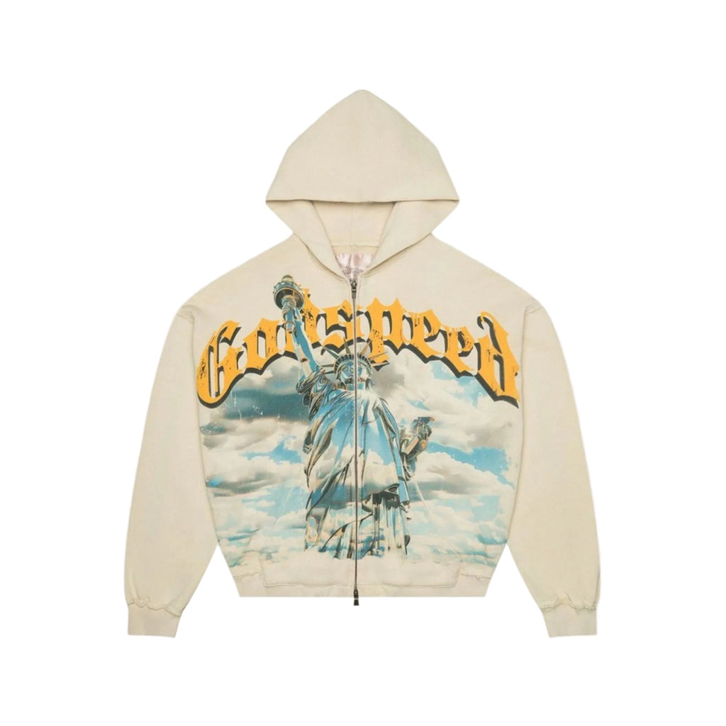 GodSpeed "Sunken Liberty" Zip Hoodie V2 (Bone) - Hype World