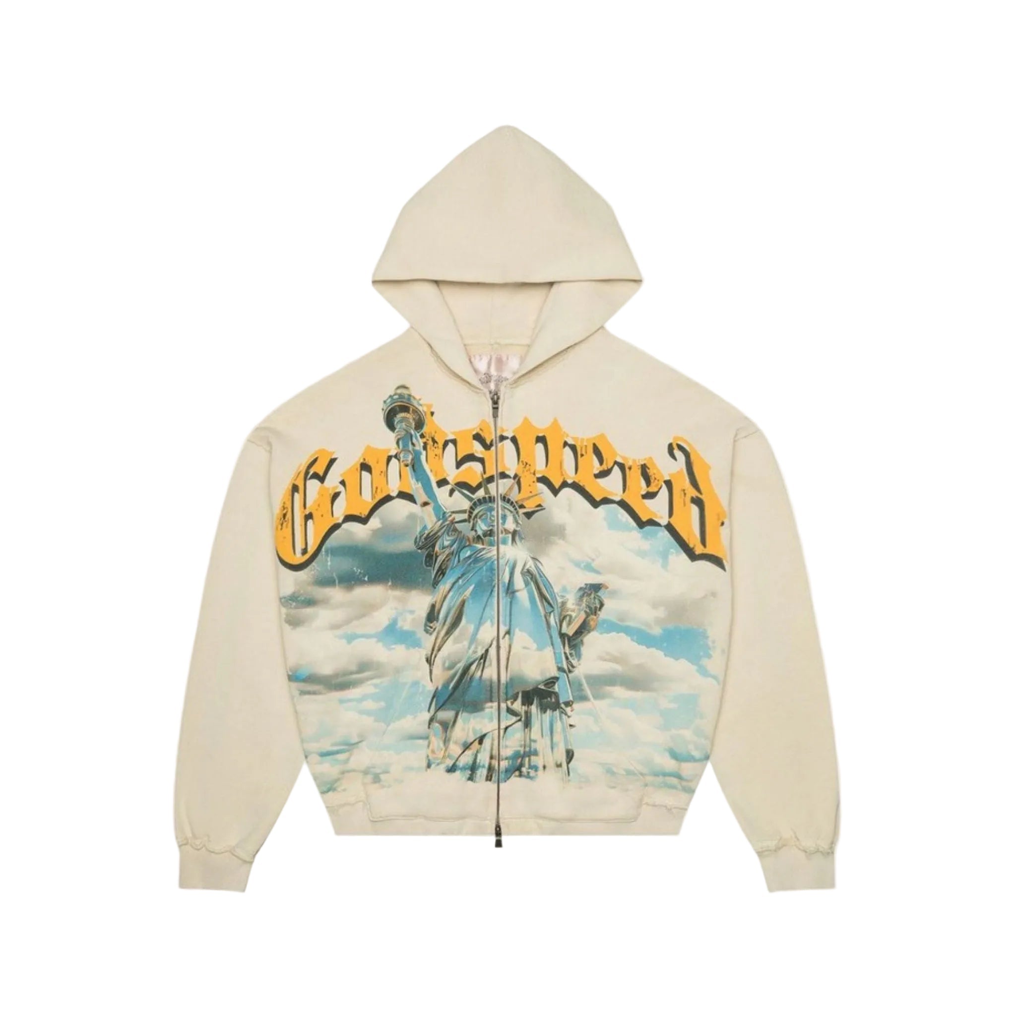 GodSpeed "Sunken Liberty" Zip Hoodie V2 (Bone) - Hype World
