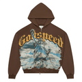 GodSpeed "Sunken Liberty" Zip Hoodie V2 (Brown Wash) - Hype World