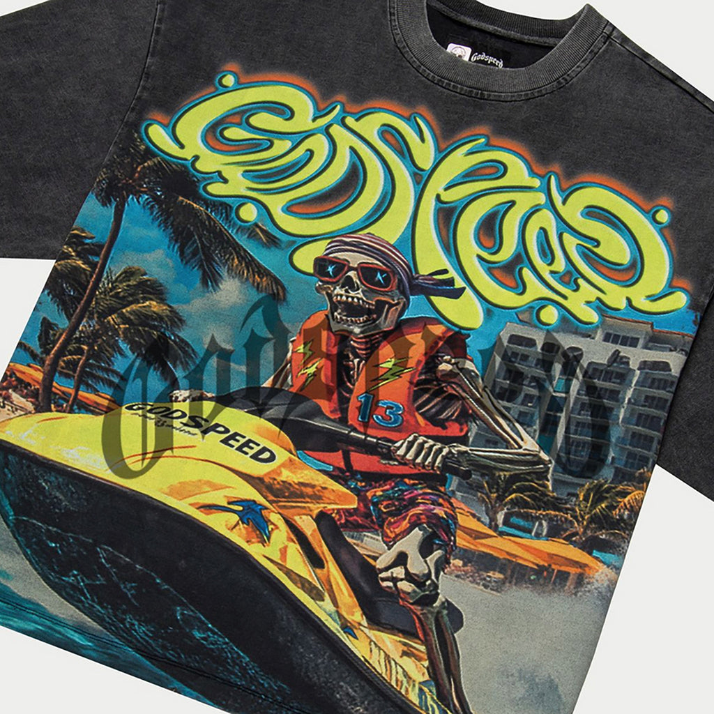 GodSpeed “Wave Runner” T-Shirt (Grey wash) - Hype World