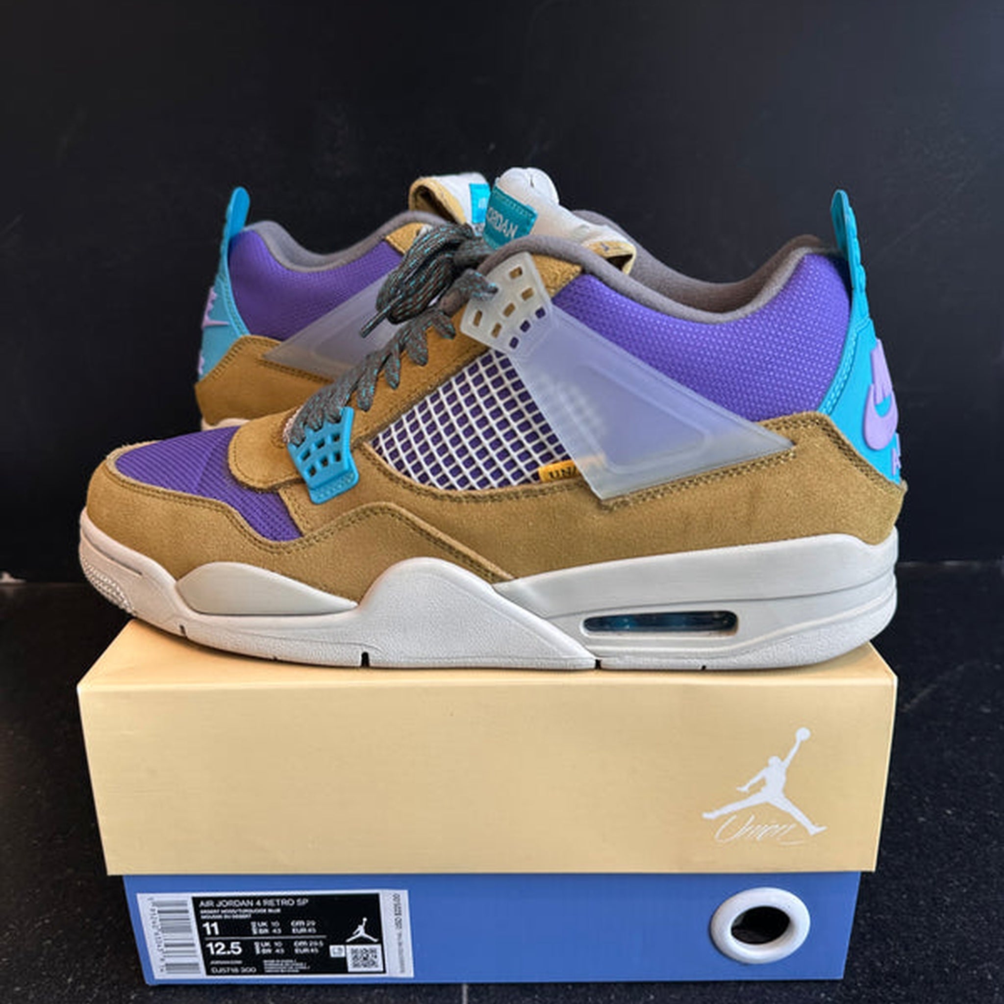 Air Jordan 4 UNION "Desert Moss" Size 11 Preowned with box
