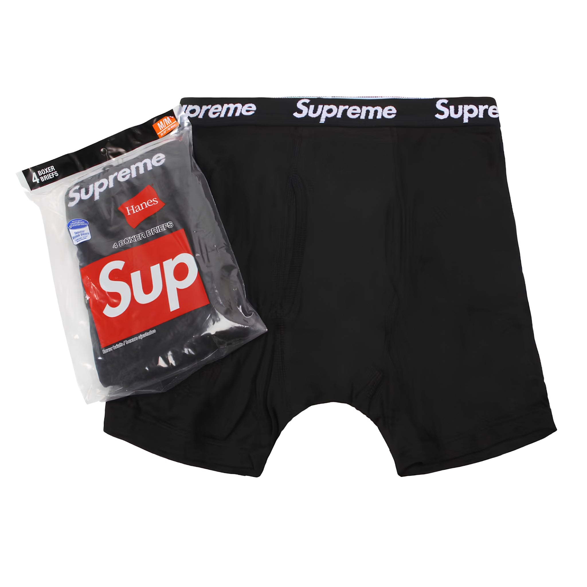 Supreme Hanes Boxer Briefs (4 Pack) Black