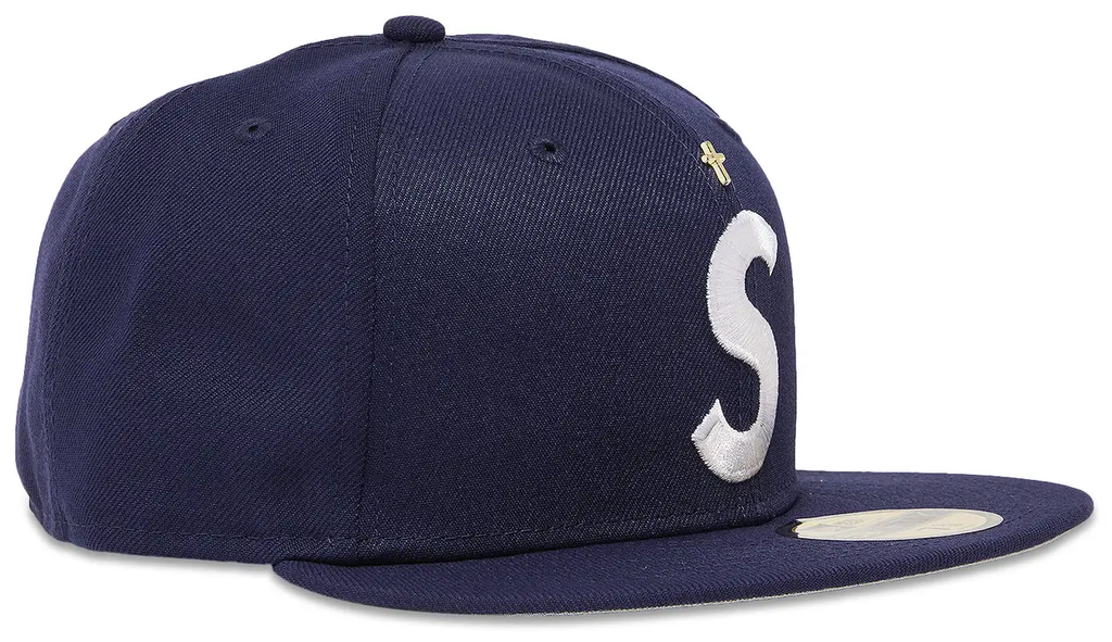 Supreme Gold Cross S Logo New Era 'Light Navy'