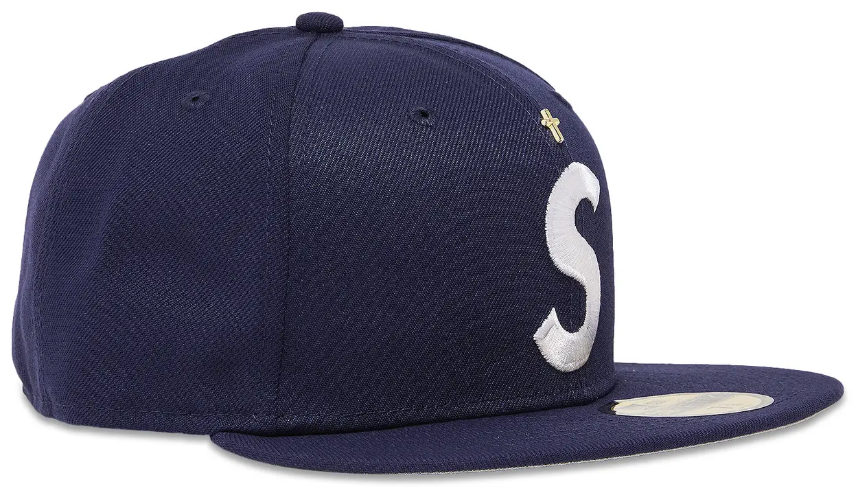 Supreme Gold Cross S Logo New Era 'Light Navy'