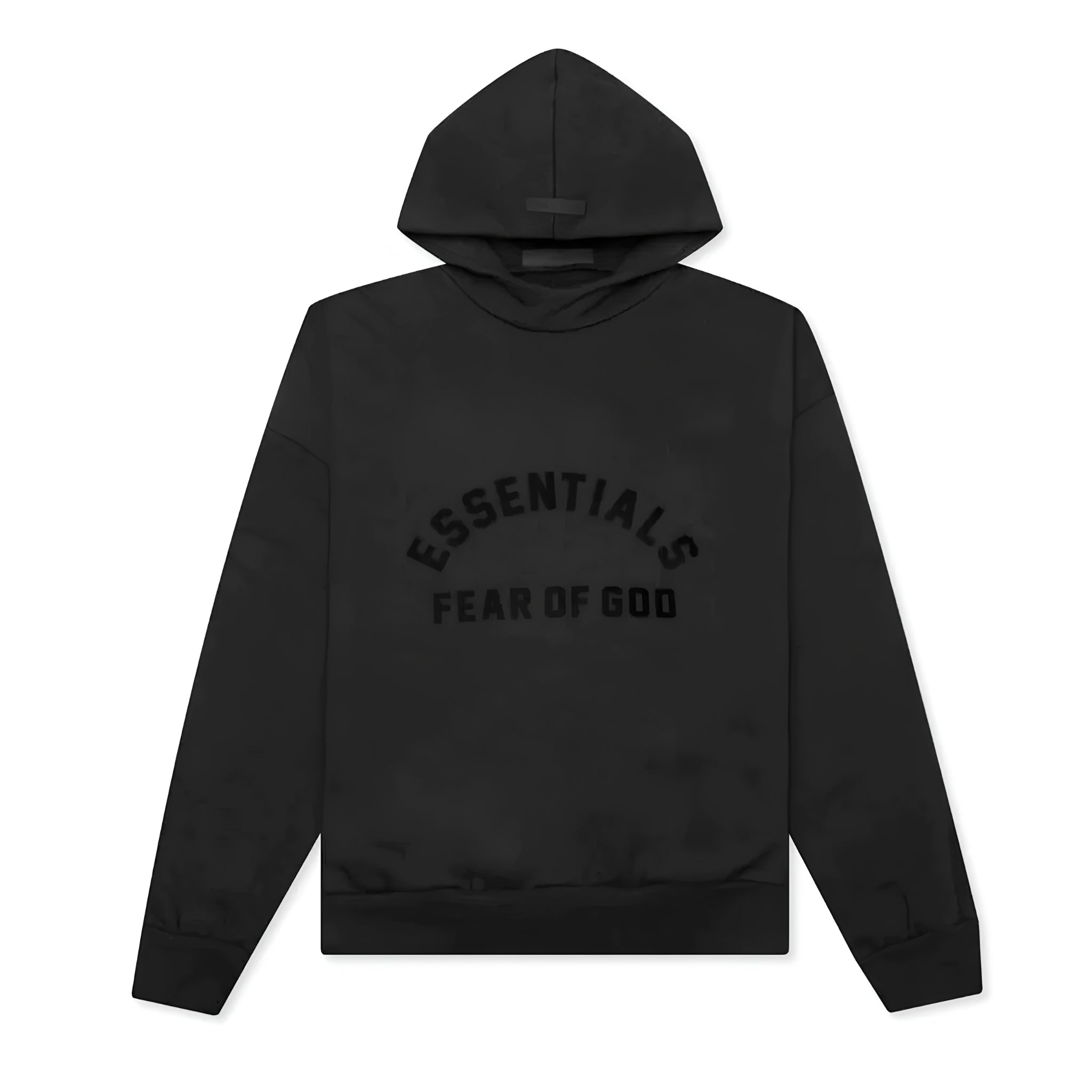 Essentials Black Bonded Hoodie (Jet Black)
