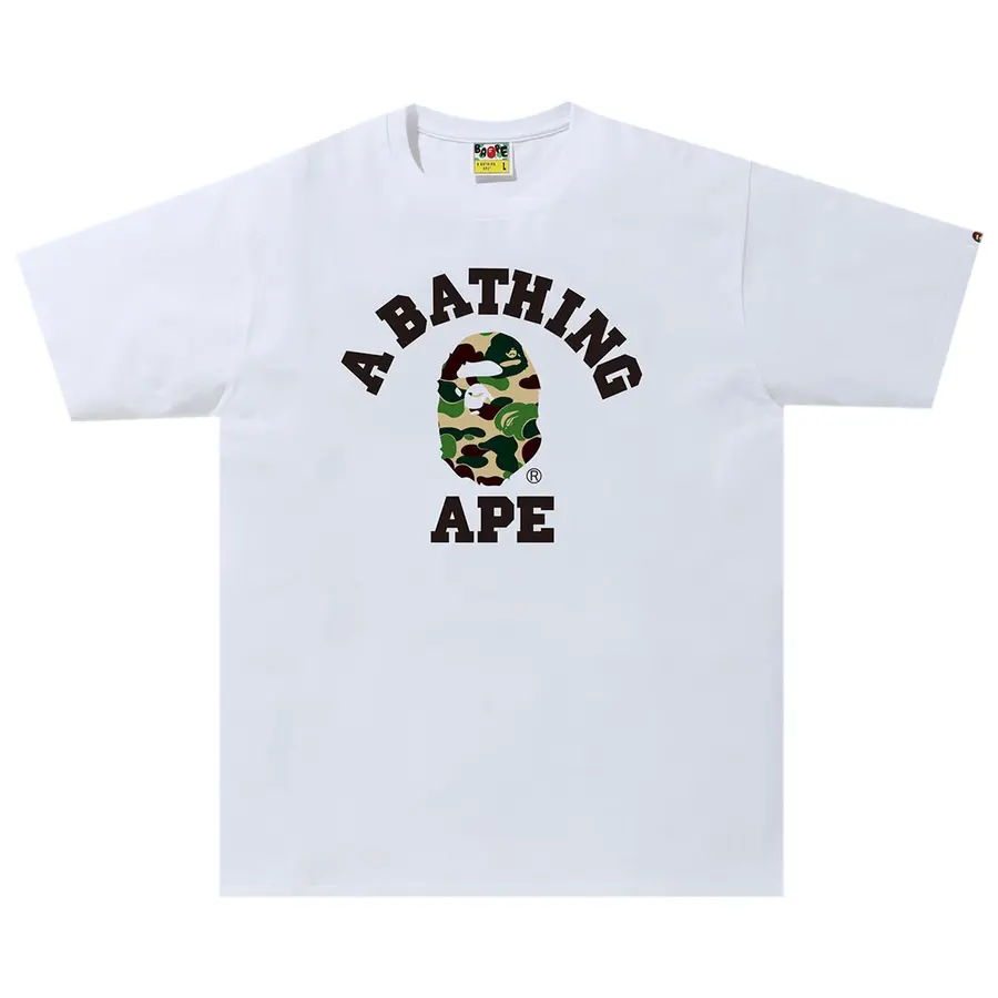 BAPE ABC Camo College Tee 'White/Green'