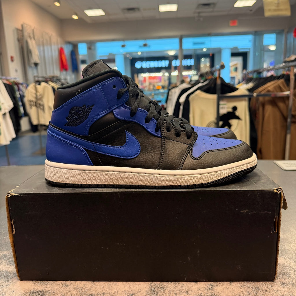Jordan 1 Mid Hyper Royal Tumbled Leather Preowned - Hype World
