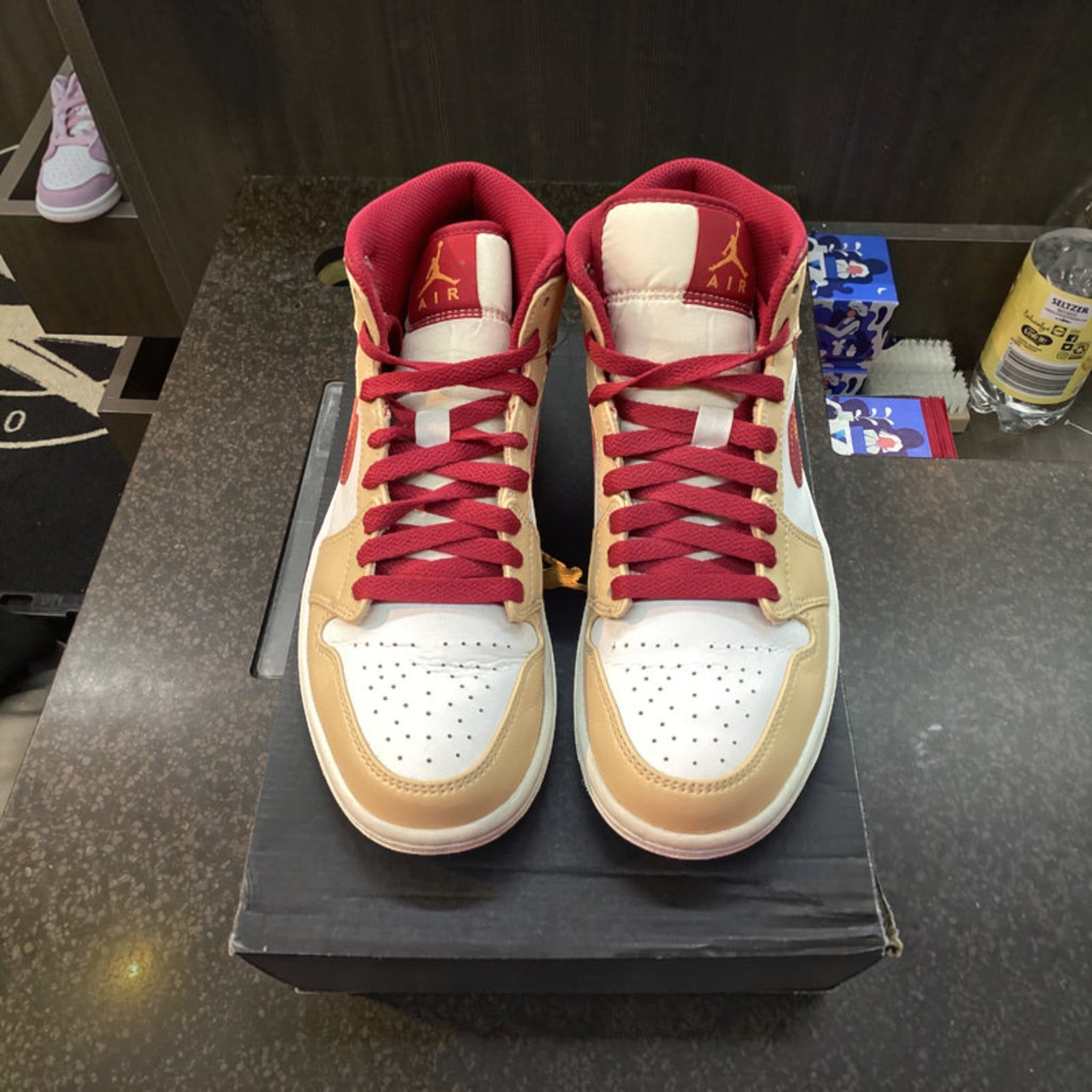 Jordan 1 Mid “Light Curry Cardinal” Preowned Size 7 - Hype World
