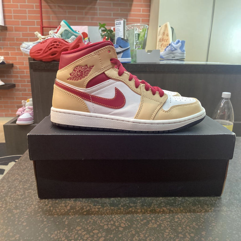 Jordan 1 Mid “Light Curry Cardinal” Preowned Size 7 - Hype World