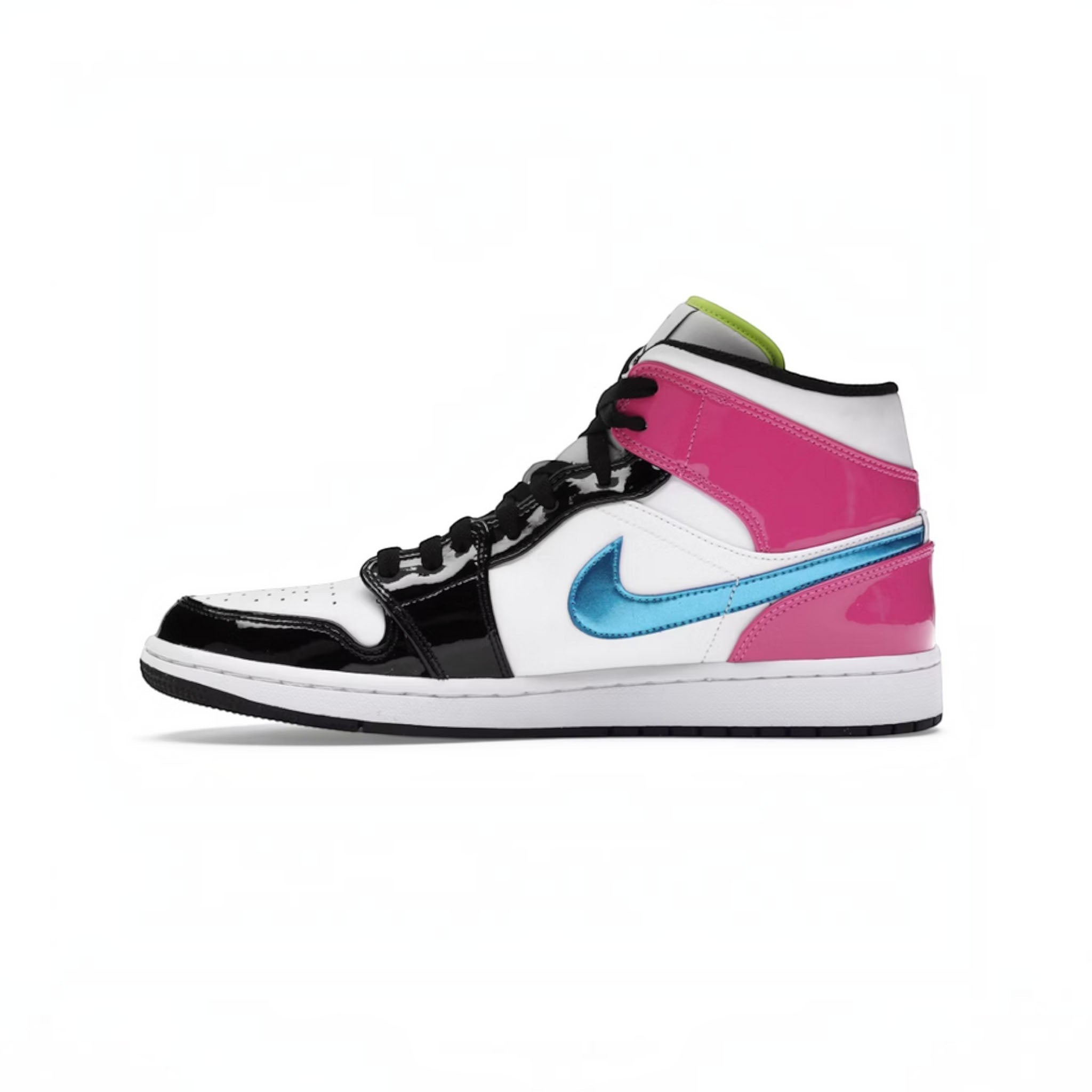 Jordan 1 Mid White "Black Cyber Pink" - Hype World