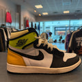 Jordan 1 Retro High "White Black Volt University Gold" Size 10.5M Preowned (NO BOX) - Hype World